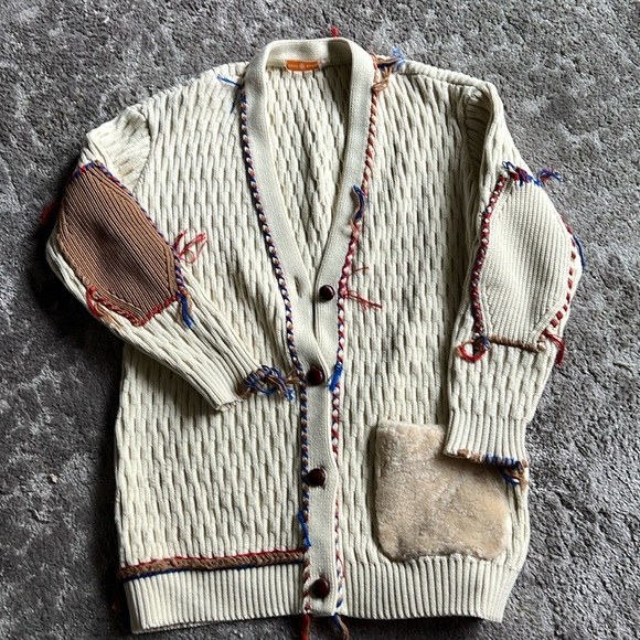 Tory Burch button front oversized sweater size S